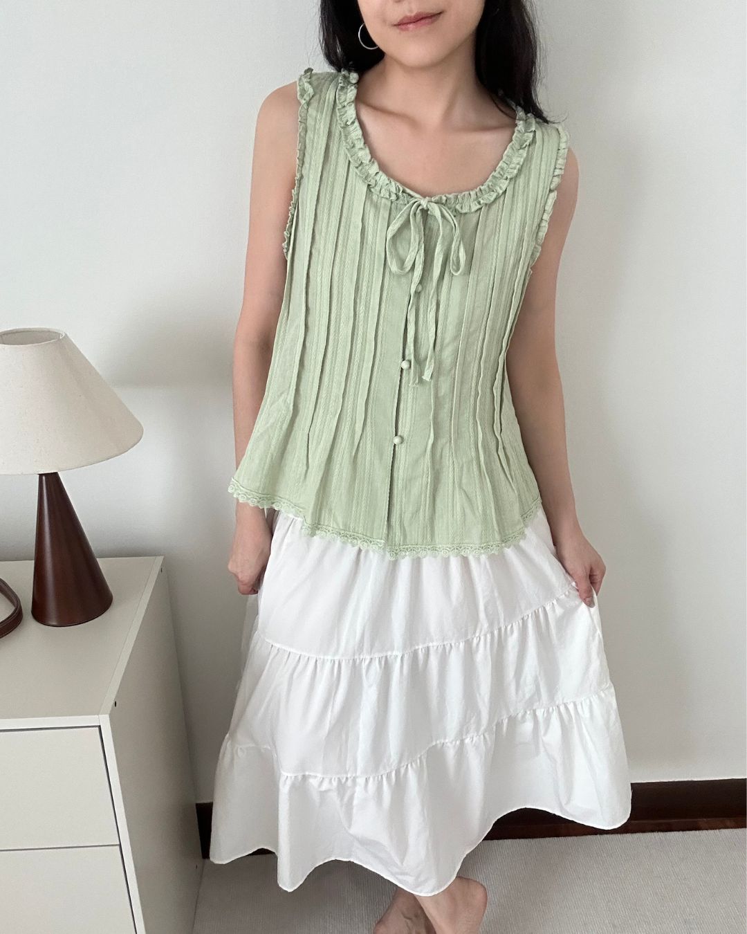 Meadow Ruffled Hem Blouse (Size L)