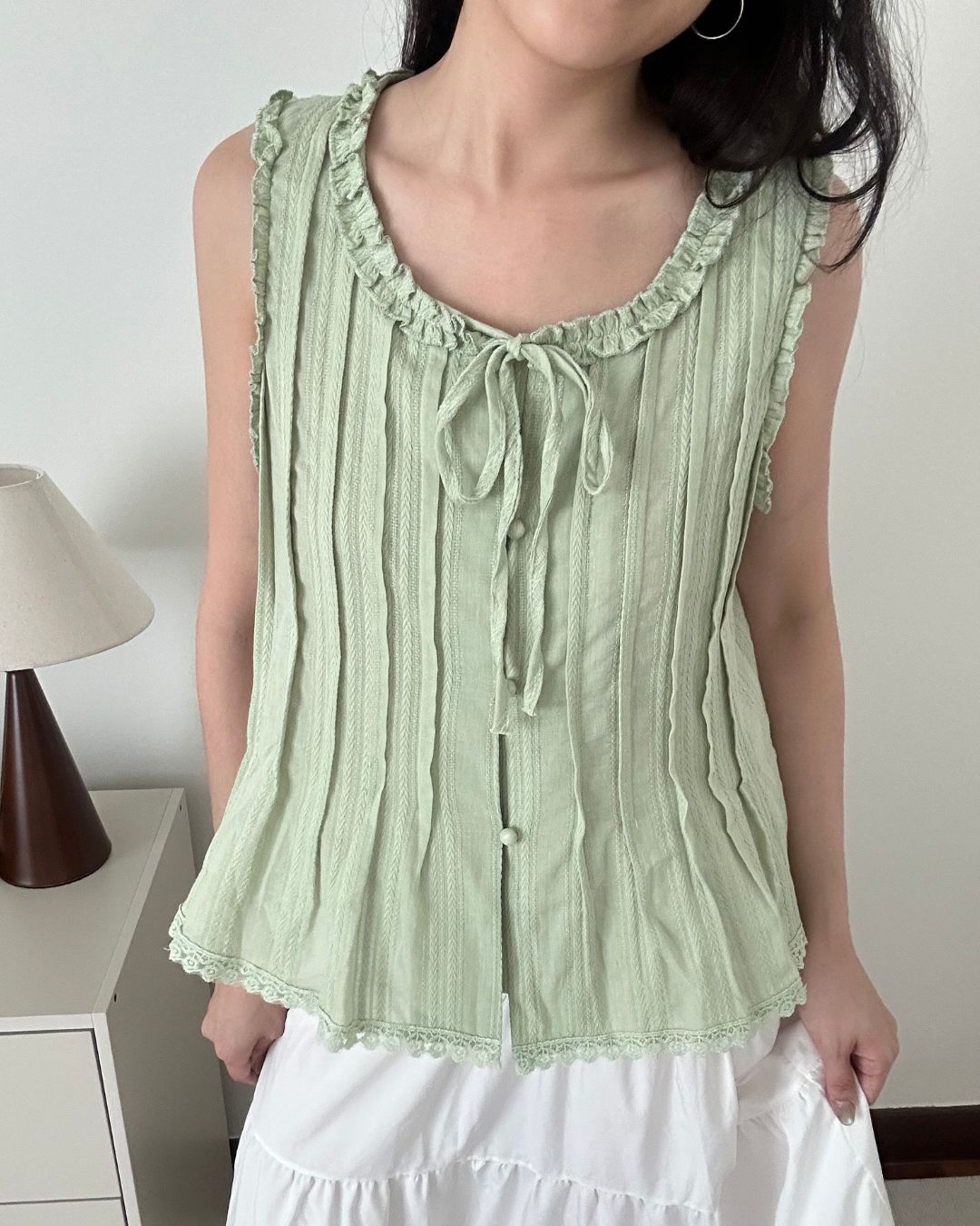 Meadow Ruffled Hem Blouse (Size L)