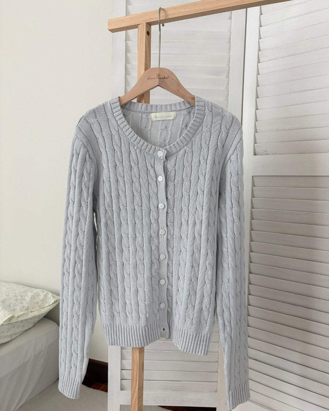 Cable Knit Cardigan in Blue