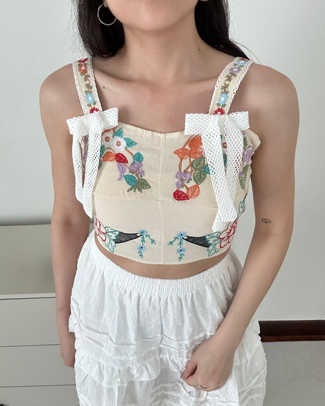 Garden Bloom Embroidered Top (Size S)