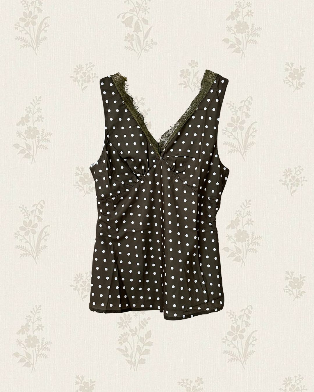 Olive Polka Blouse (Size M)
