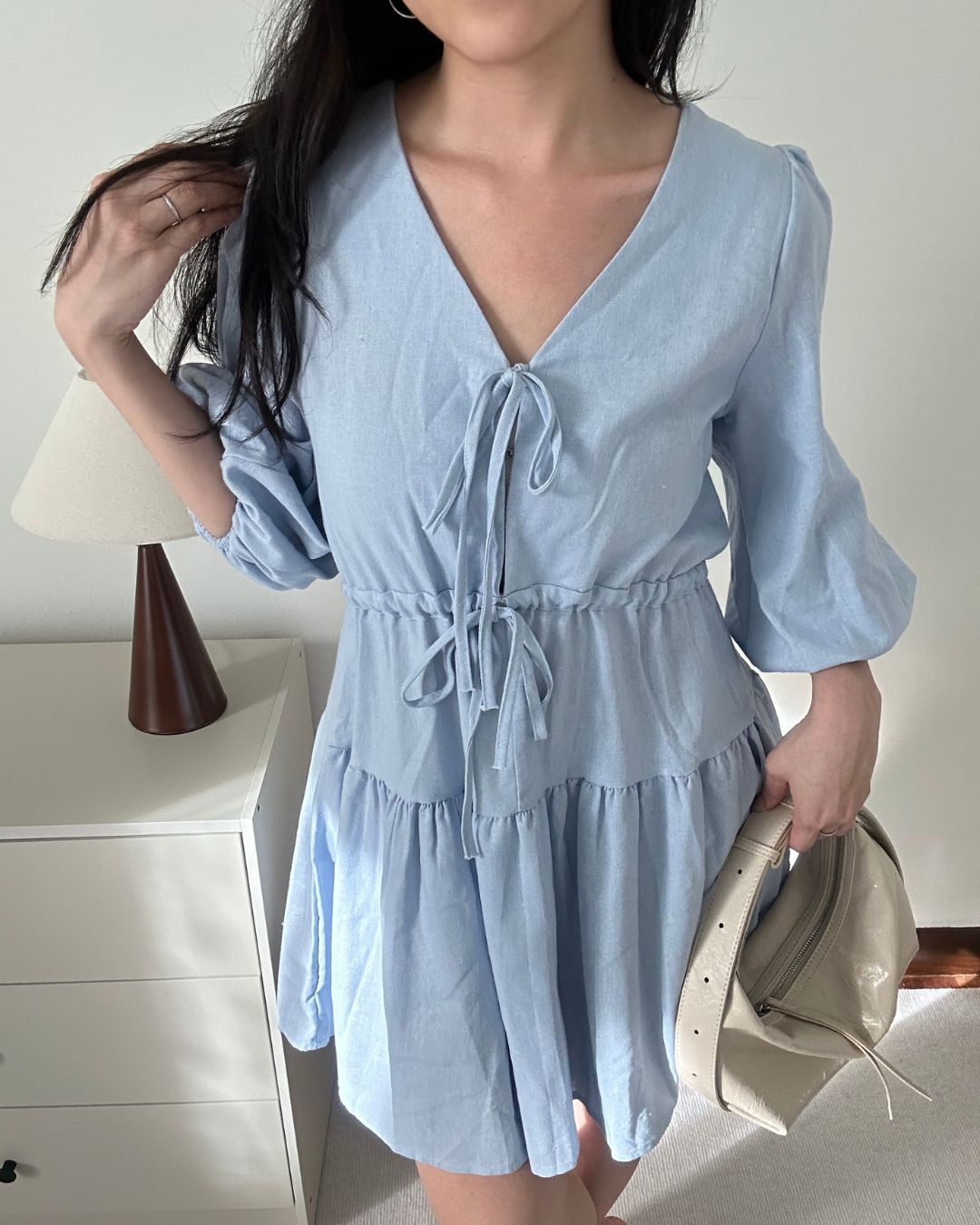 Clara Knot Denim Dress (Size S,M,L)
