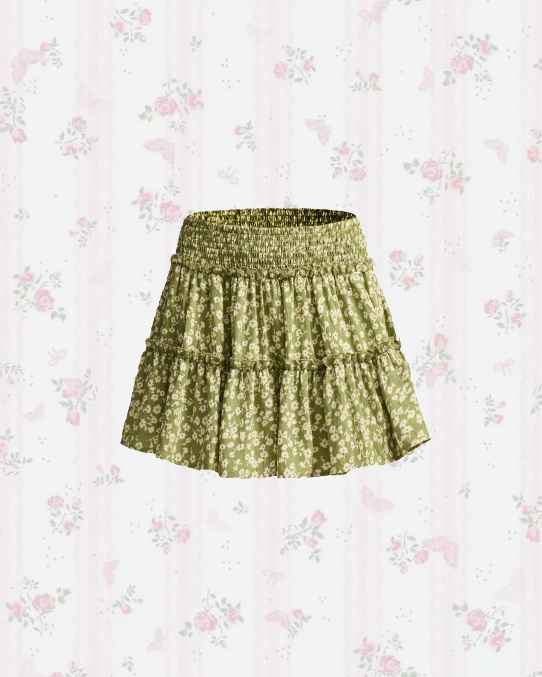 Olive Ruffle Skirt