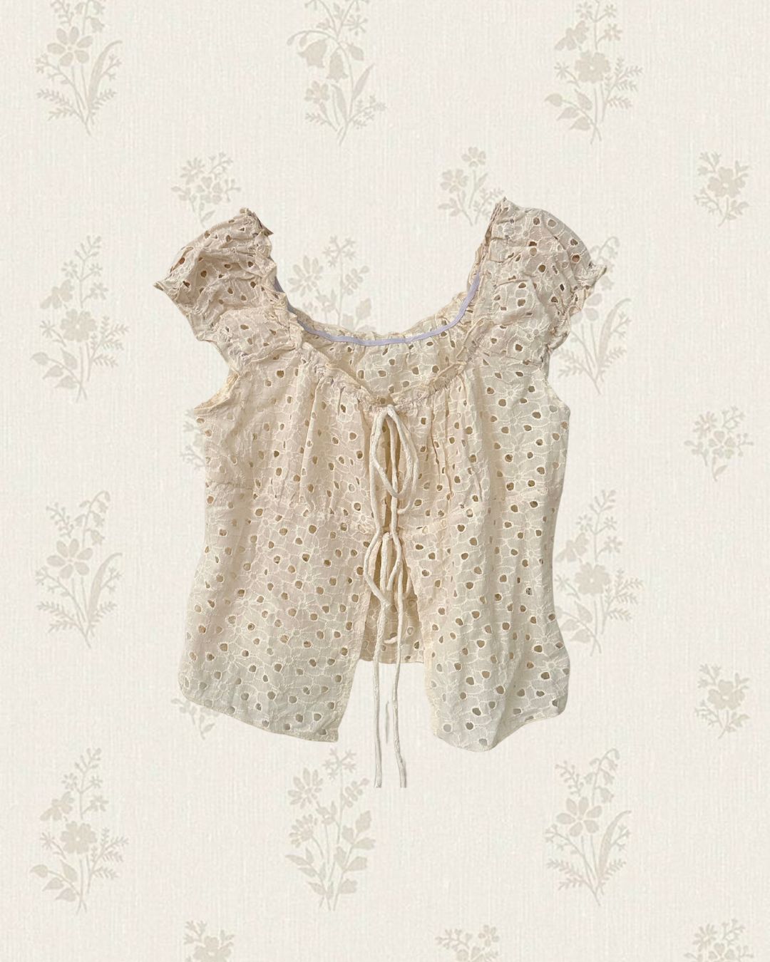 Daisy Eyelet Tie Top (Size S)