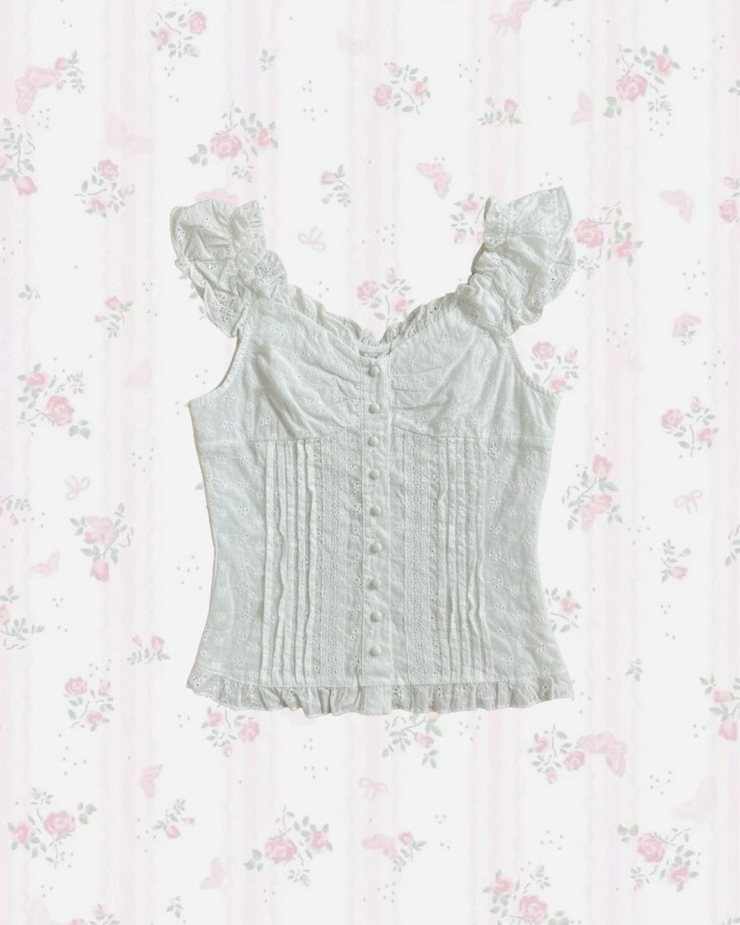 Belle Top in Cream Eyelet