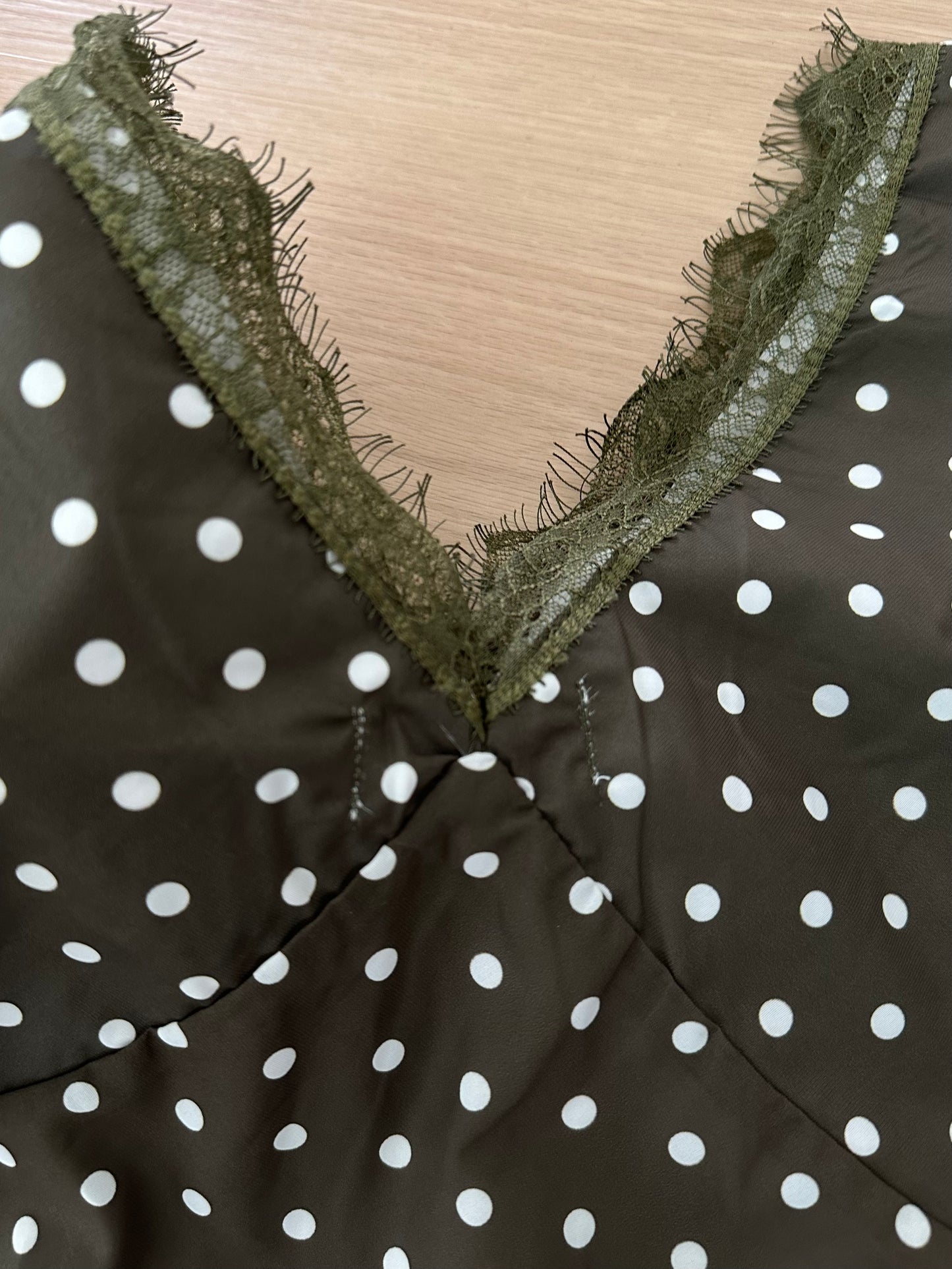 Olive Polka Blouse (Size M)