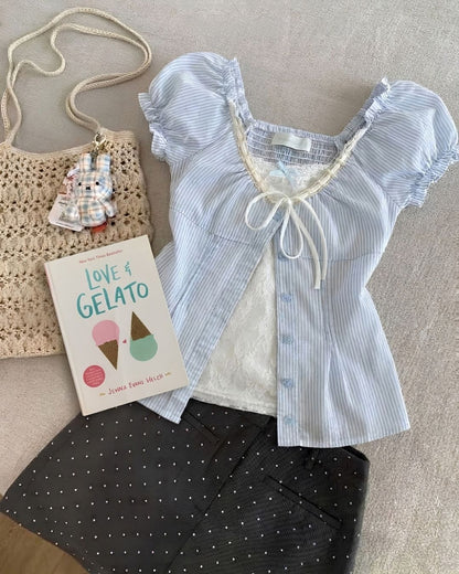 Bluebell Ribbon Lace Top