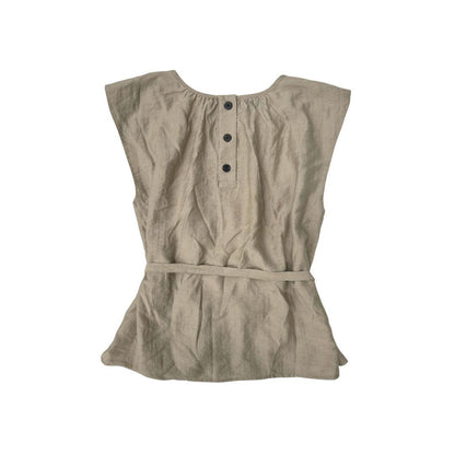 Carefree Tie-Up Sleeveless Blouse in Sand