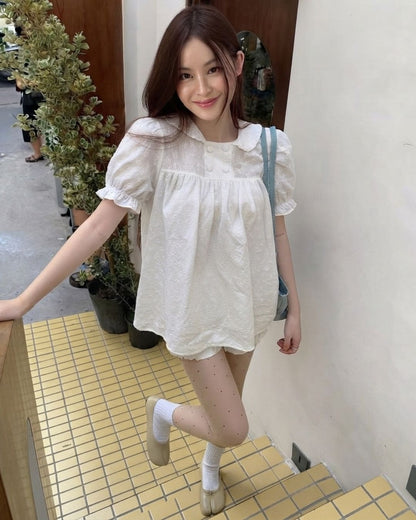 Romantic Eyelet Babydoll Top
