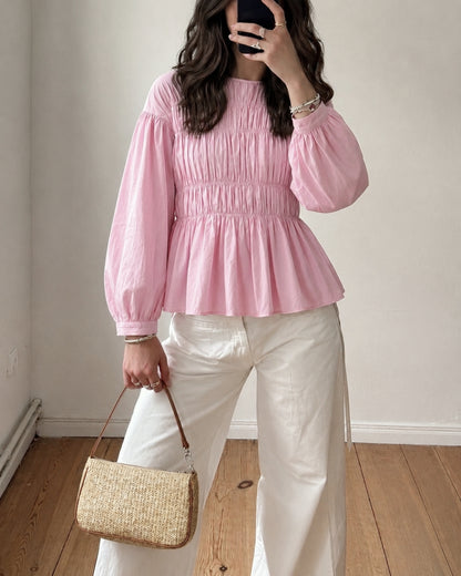 Esme Smocked Blouse in Pink