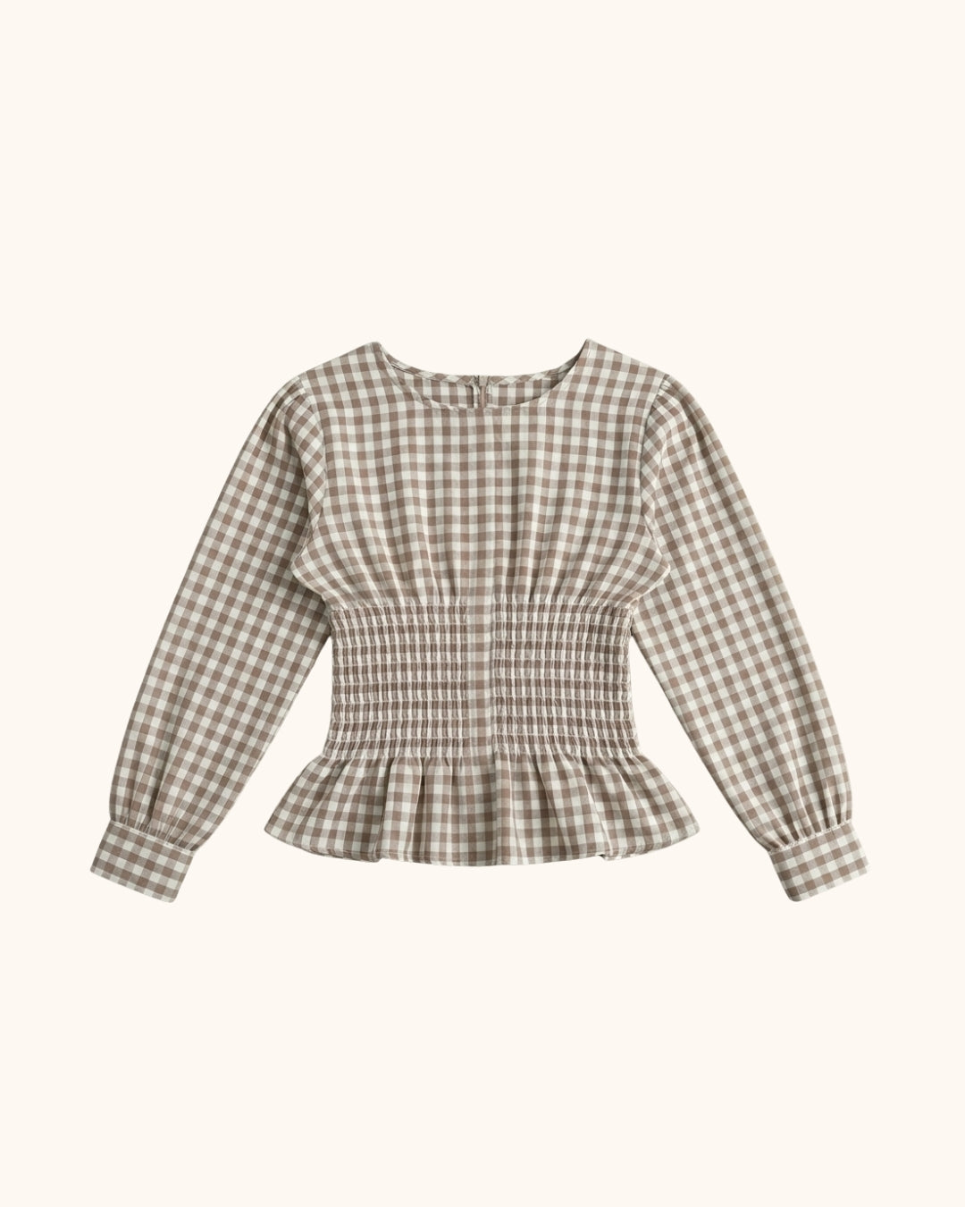 Picnic Smocked Blouse in Mustard Gingham
