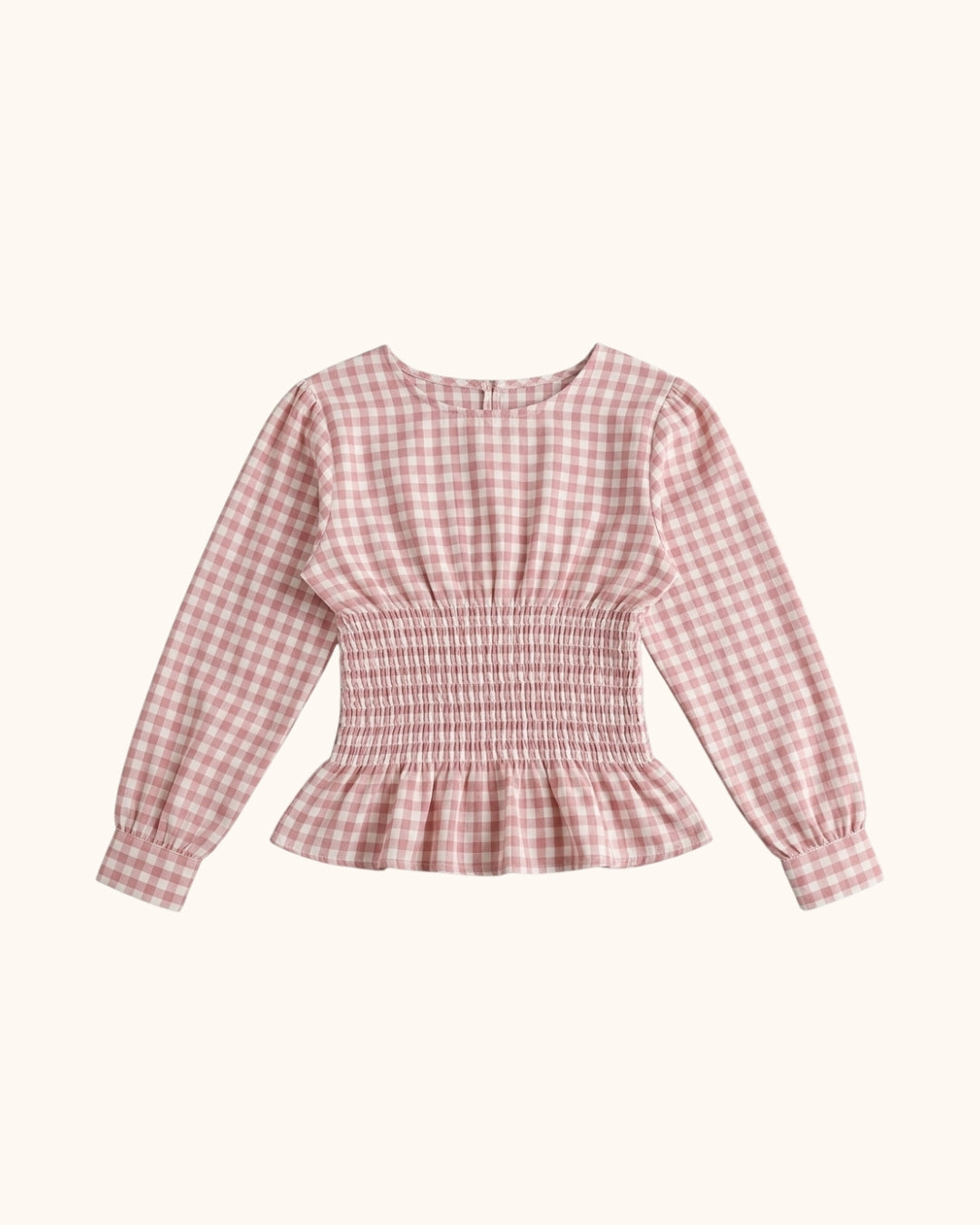 Picnic Smocked Blouse in Pink Gingham