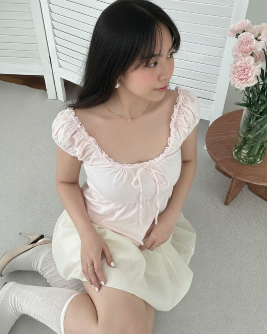 Blush Rose Tie Top