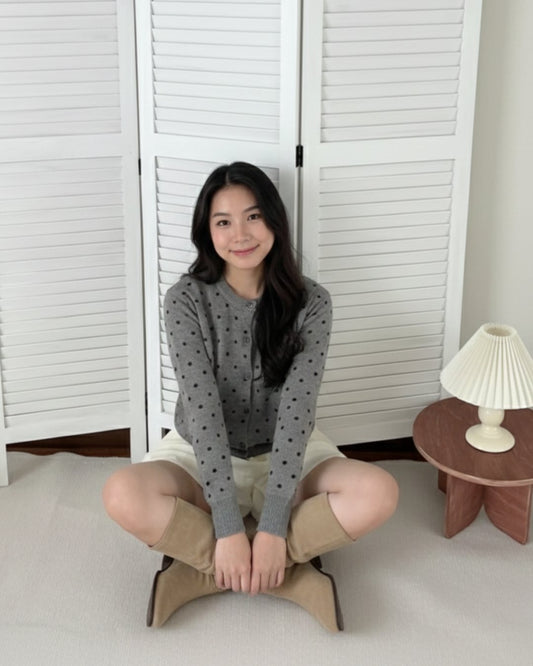 Soft Spot Knit Cardigan in Grey