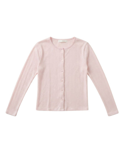 Everyday Button-Down Cardigan in Soft Pink