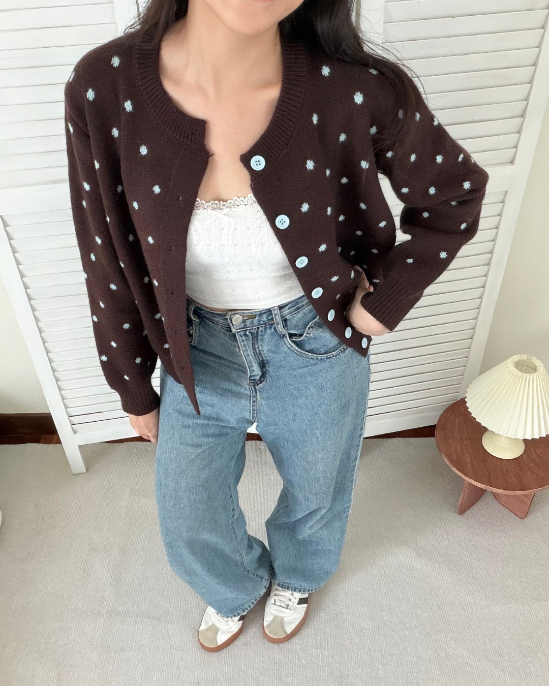 Soft Spot Knit Cardigan in Brown