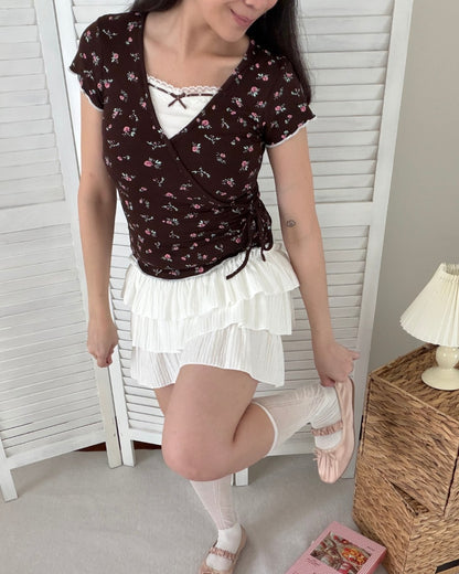 Wrap Floral Tie Top