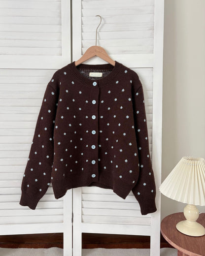 Soft Spot Knit Cardigan in Brown