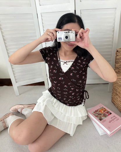 Wrap Floral Tie Top