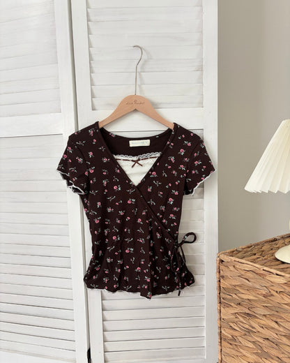 Wrap Floral Tie Top