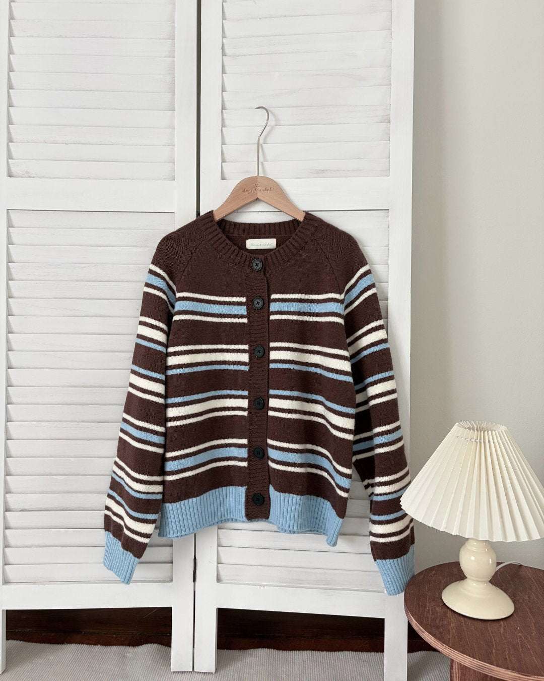 Toffee Stripe Knit Cardigan