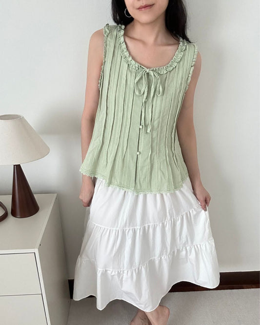 Meadow Ruffled Hem Blouse (Size L)