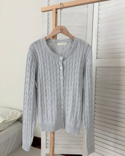 Cable Knit Cardigan in Blue