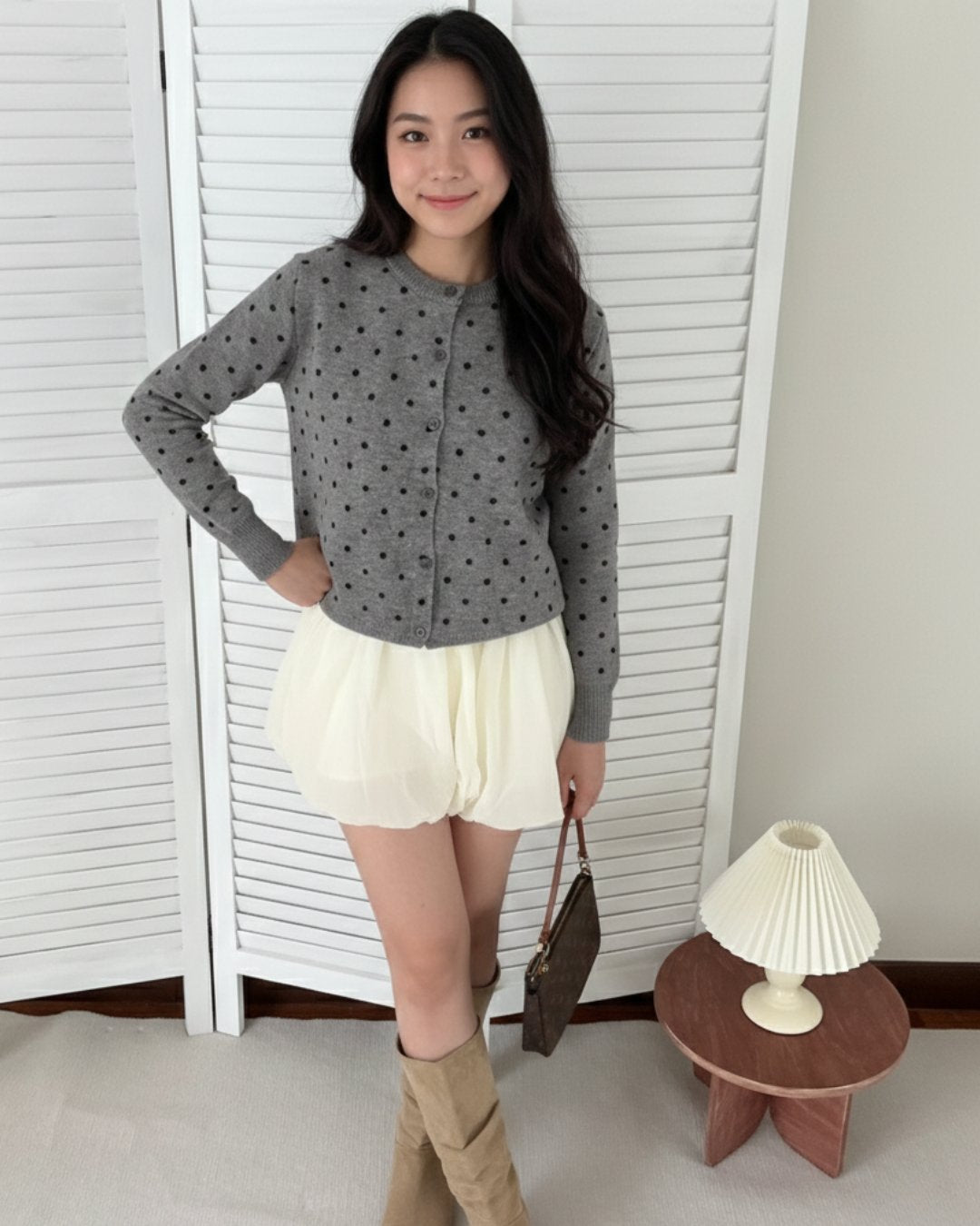 Soft Spot Knit Cardigan in Grey