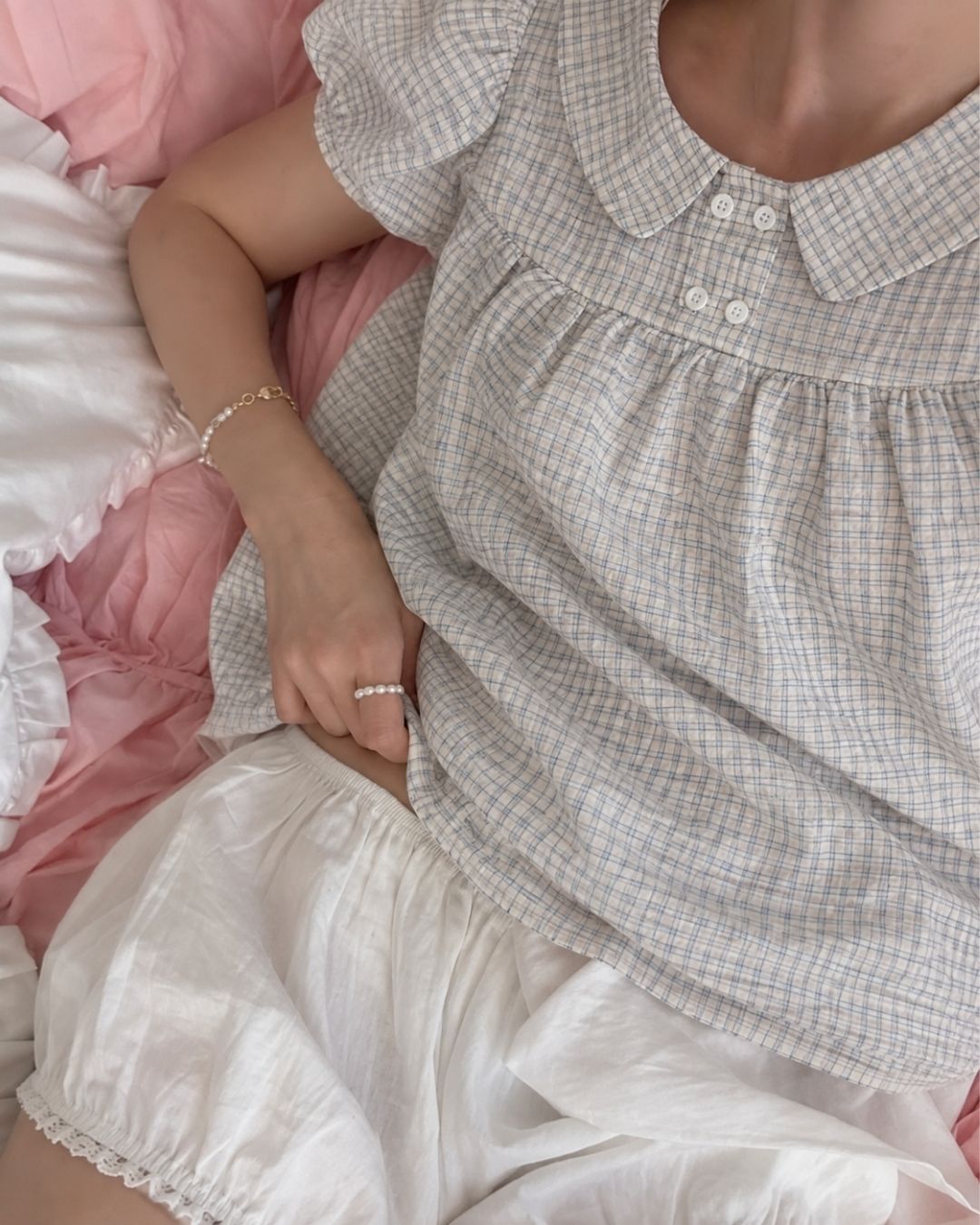 Blue Picnic Gingham Top