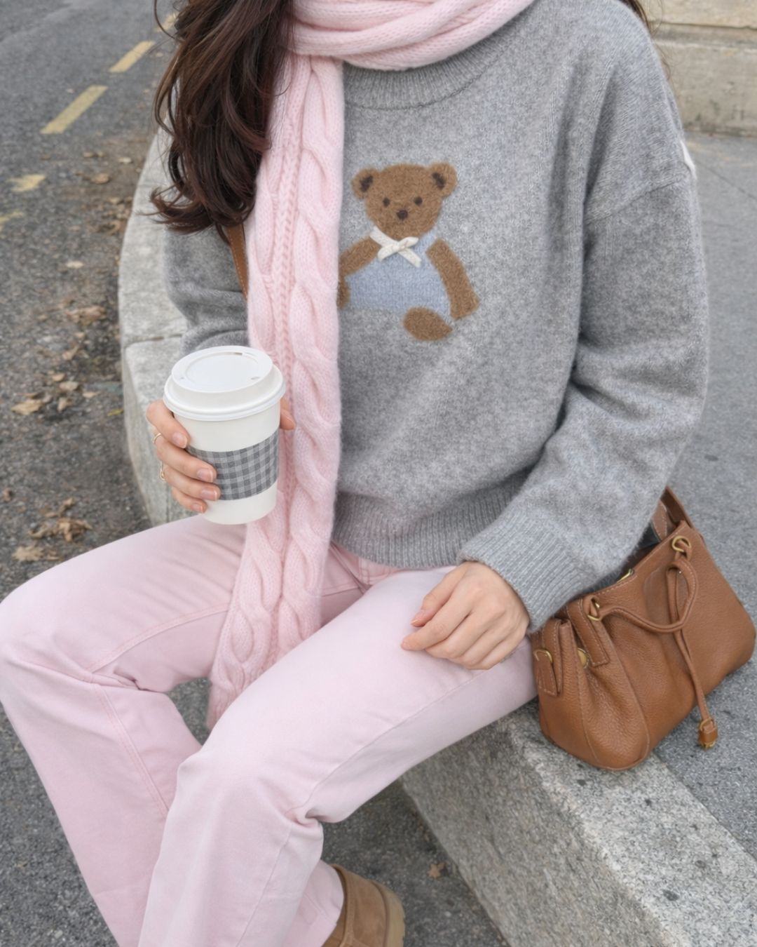 Teddy Knit Sweater in Grey