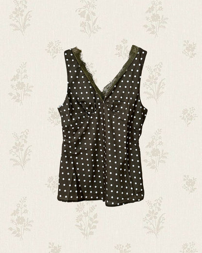 Olive Polka Blouse (Size M)