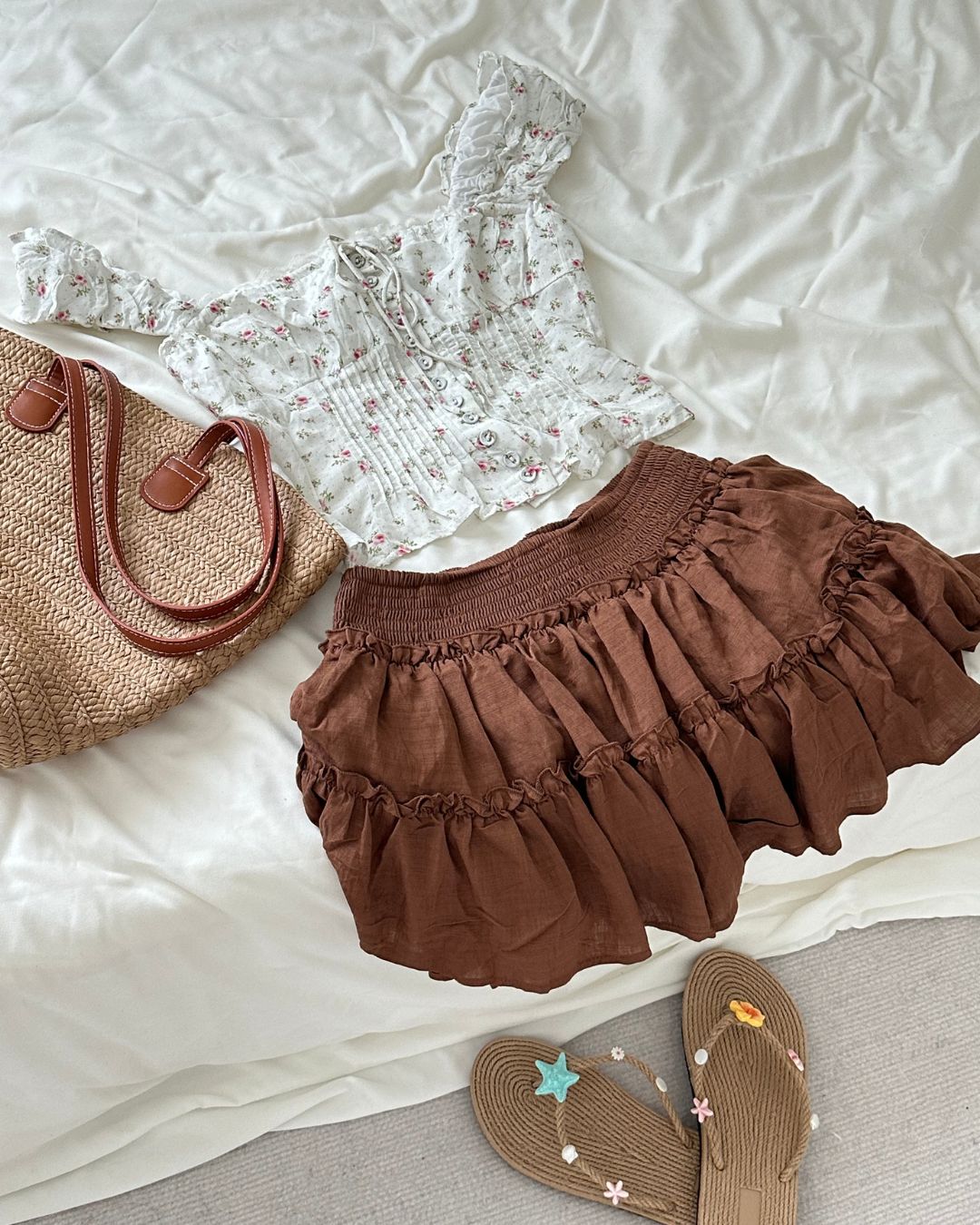Mocha Ruffle Skirt