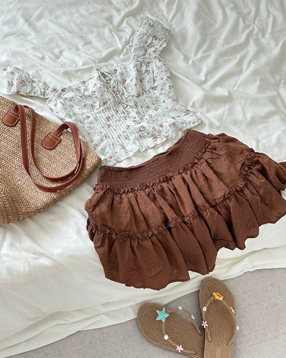 Mocha Ruffle Skirt