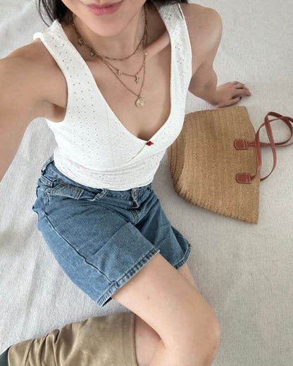 Sweetheart Eyelet Tank Top