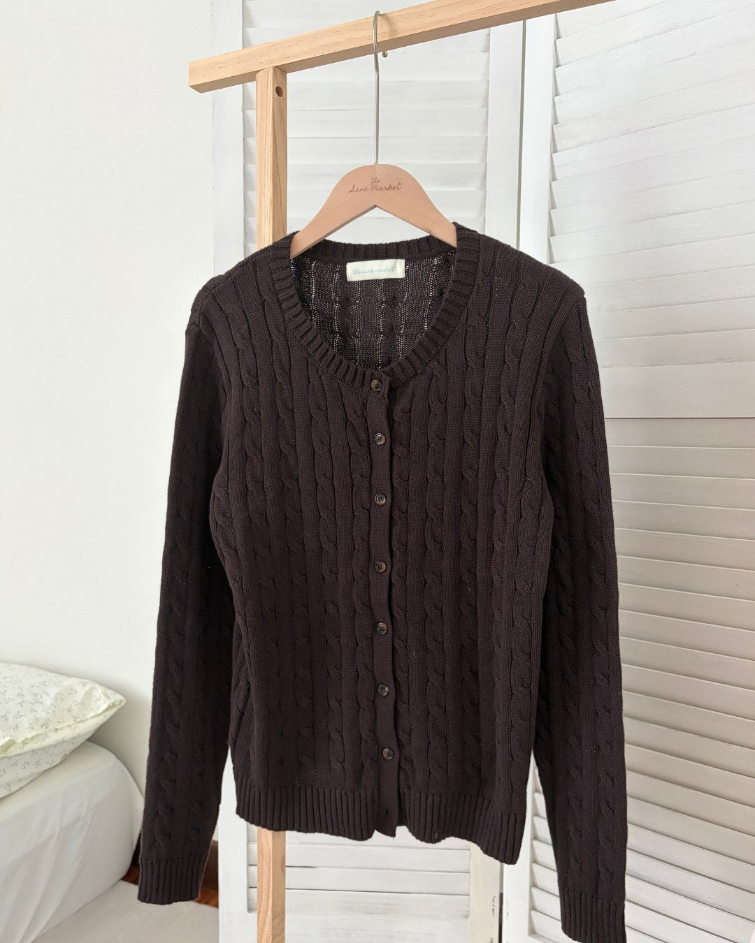 Cable Knit Cardigan in Brown