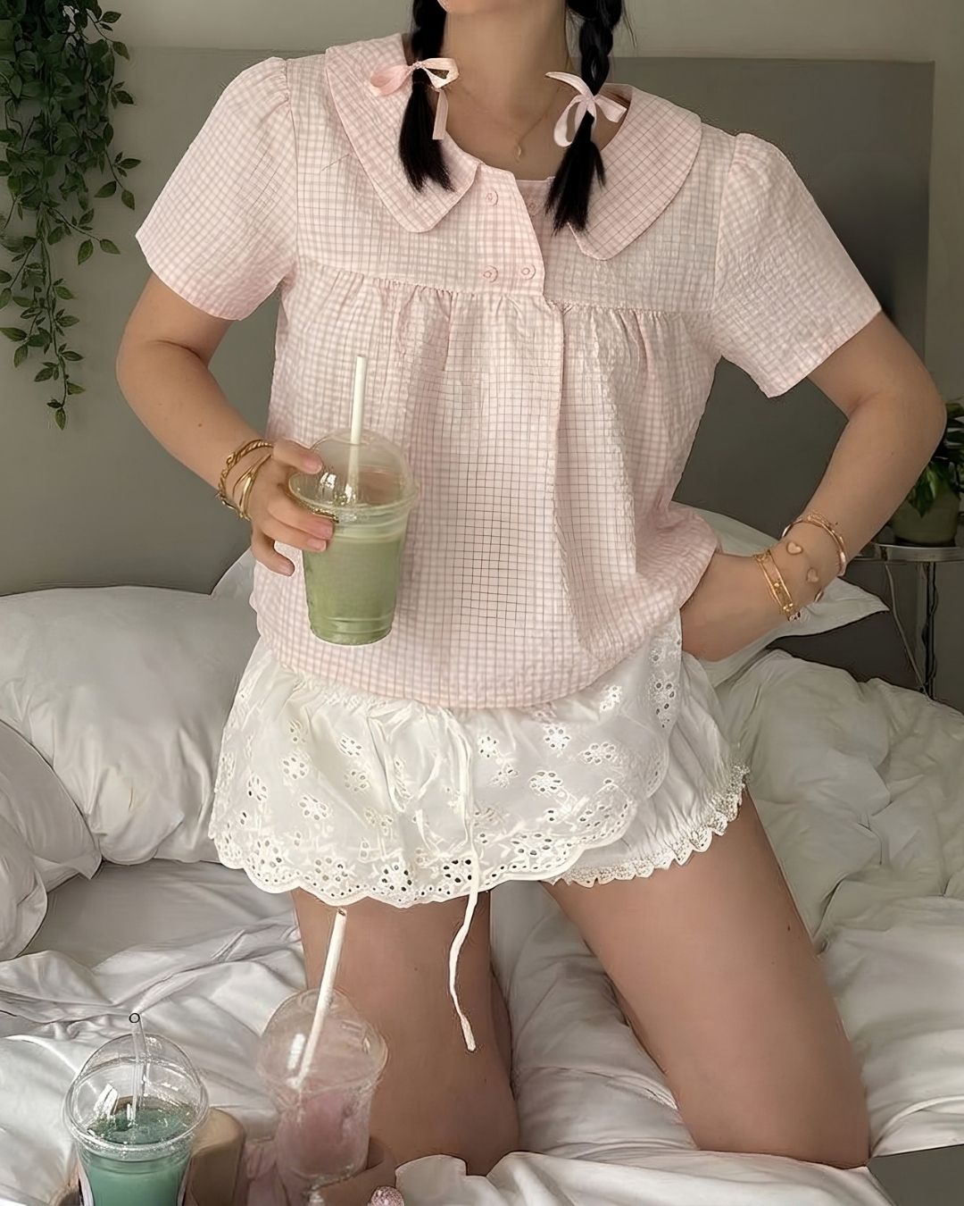 Pink Picnic Gingham Top