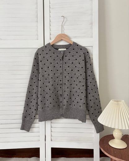 Soft Spot Knit Cardigan in Grey