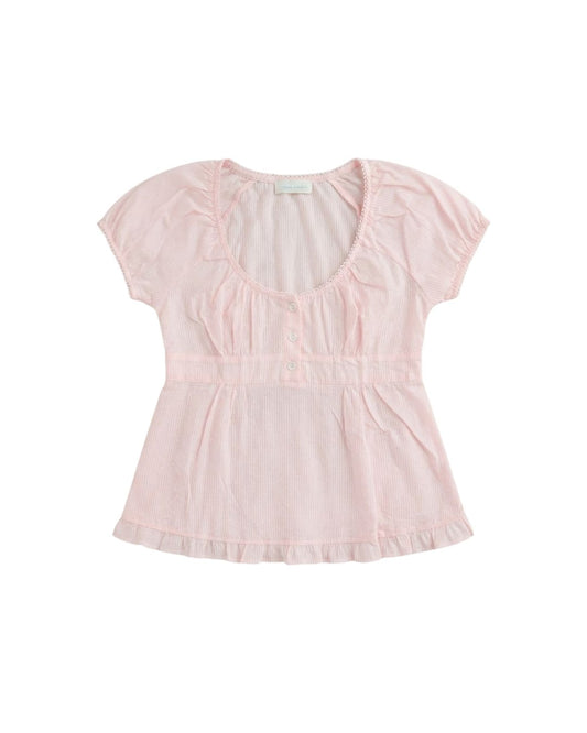 Sweetheart Pinstripe Babydoll Blouse