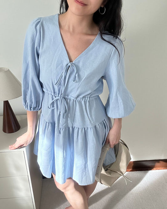 Clara Knot Denim Dress (Size S,M,L)