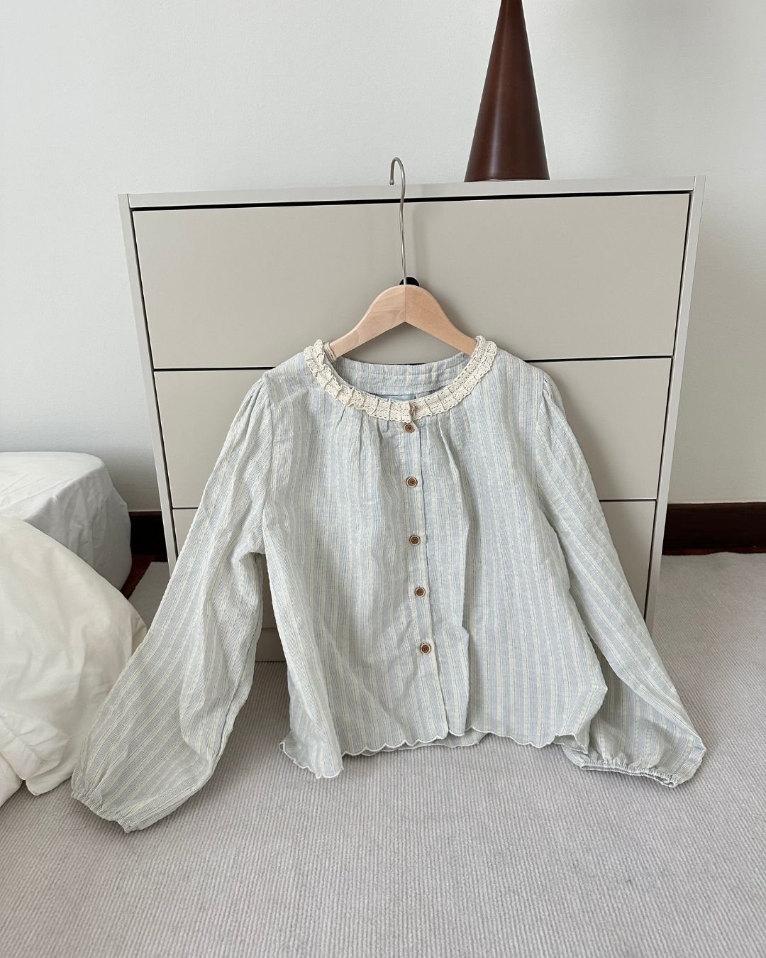 Country Blouse in Dusty Blue (Size S,M,L)