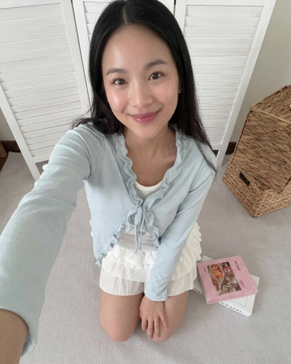 Ribbon Layered Top in Blue