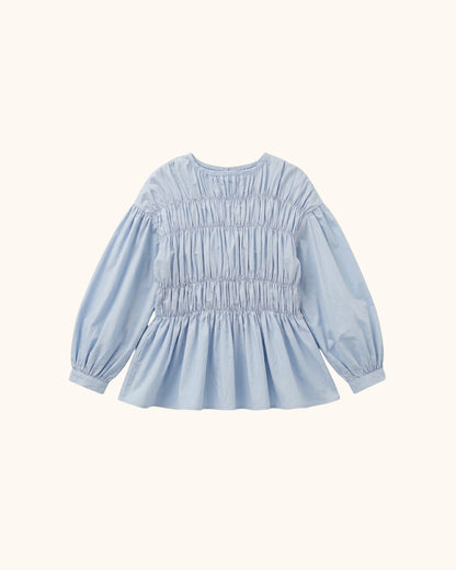 Esme Smocked Blouse in Sky