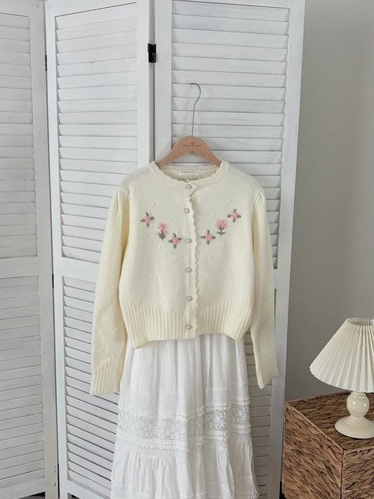 [SALE] Spring Cream Floral Cardigan
