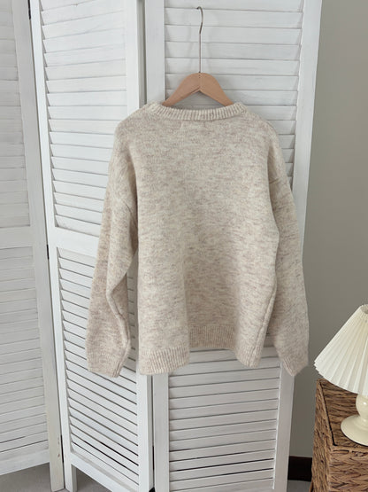 [SALE] Floral Embroidered Knit Sweater