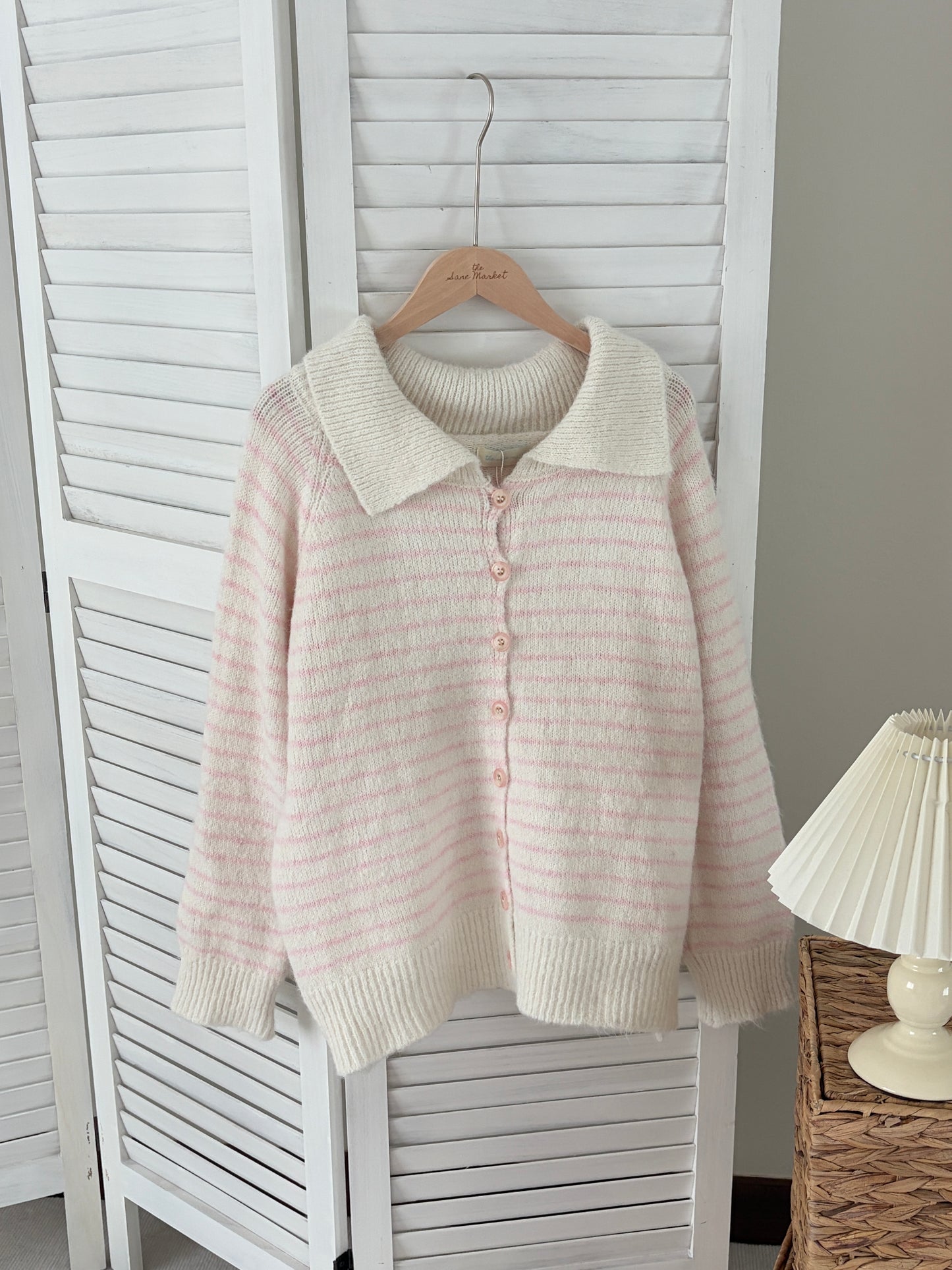 [SALE] Pink Stripe Collar Cardigan