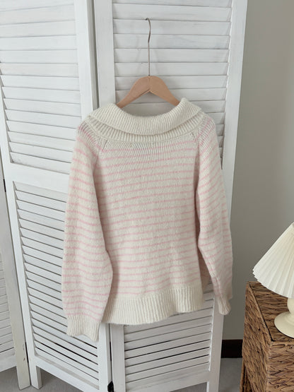 [SALE] Pink Stripe Collar Cardigan