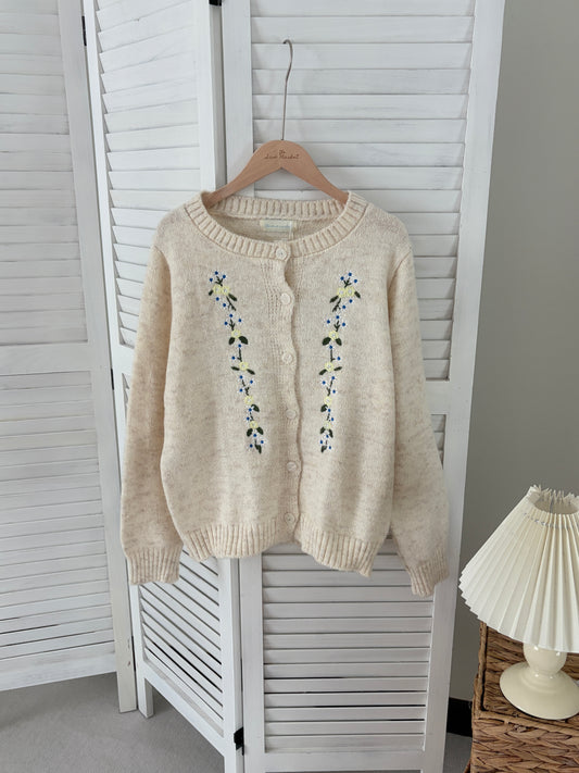 [SALE] Wildflower Embroidered Knit Cardigan