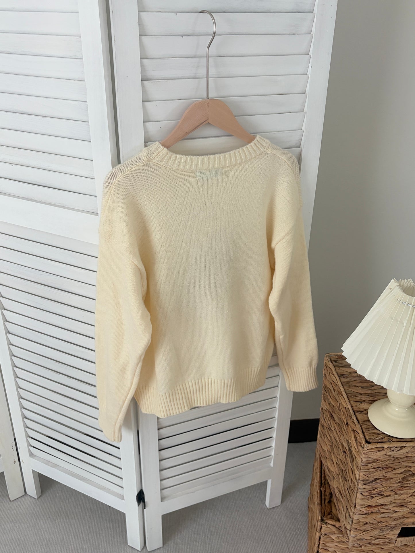 [SALE] Teddy Knit Sweater in Cream