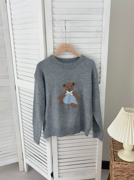 [SALE] Teddy Knit Sweater in Grey