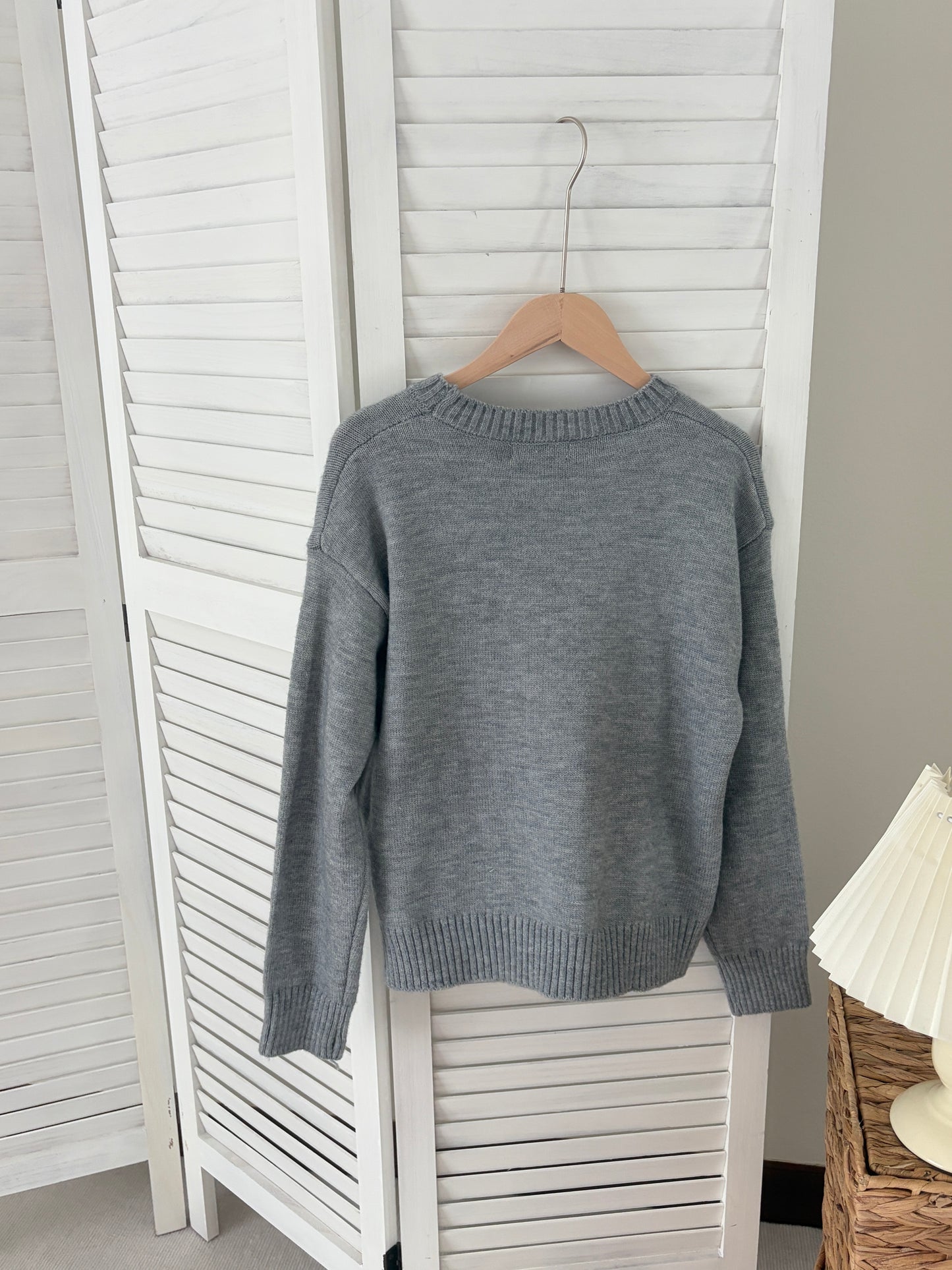 [SALE] Teddy Knit Sweater in Grey